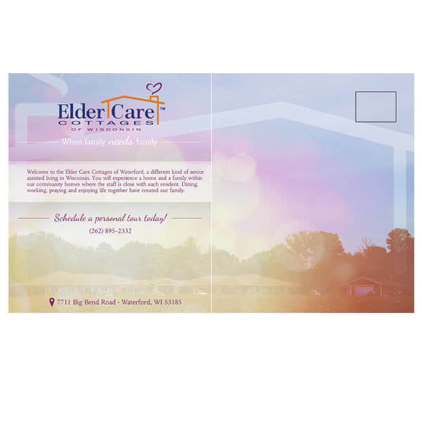 Elder Care Cottages Direct Mailer - Back Mailer Graphic Design